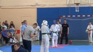 Бой №9. Бабаев Дмитрий (Эншин-каратэ, "Ирбис", ака) - Базаров Арсений (Эншин-каратэ, "Самурай")