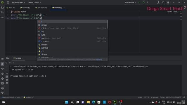 Lambda Function in Python with Examples
