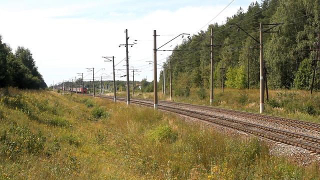 ЭД4М 0168 и 0163 на перегоне Гжель - Куровская Московской железной дороги. смотреть онлайн