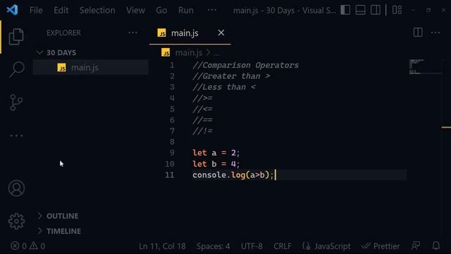 30 Days JavaScript - Day 05 [ Operators | Comparison ]