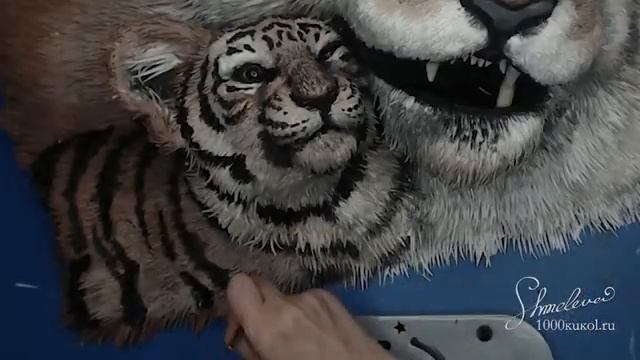 Фоамиран! Презентация мастер класса Тигр с тигренком картина смотреть онлайн