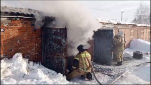 14-02-2024_ Ликвидация пожара в гараже в г. Щучье