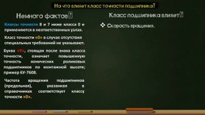 Подшипники. Класс точности подшипников и область их применения