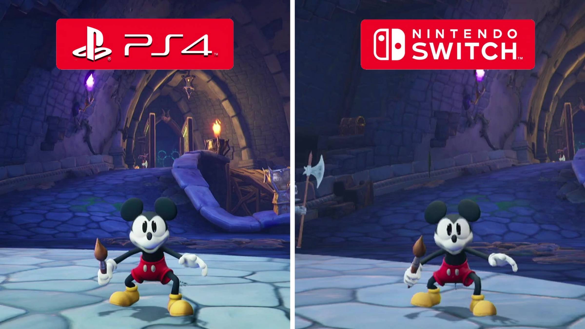 Disney Epic Mickey: Rebrushed [2024] PS4 vs Switch (Сравнение графики)