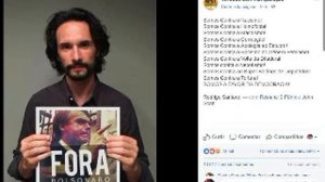 RODRIGO SANTORO POSTA FOTO COM "FORA BOLSONARO"?