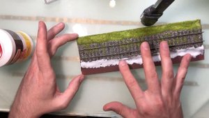Диорама, подставка для Модели полувагона(отрезок жд пути) 1:87(h0)/ Diorama. Ручная работа