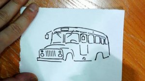 Как нарисовать АВТОБУС КАВЗ