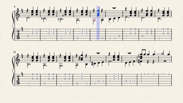 Field of Poppies - Morris, William (1884 -  )  - Tablature