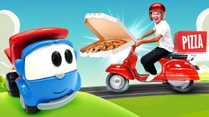 Веселая школа: доставка еды! Игрушки Грузовичок Лева и Тайо в видео для детей про машинки и Плей До