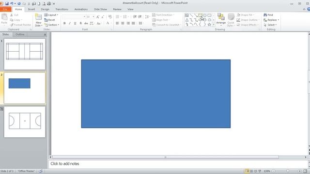 Step 1 in Using PowerPoint to draw a 'to-scale' badminton court смотреть онлайн