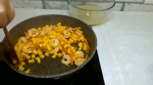 Плов с креветками по царски