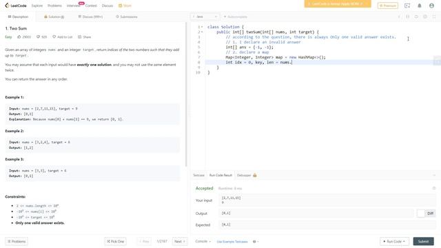 LeetCode 001 Two Sum - [Java] смотреть онлайн