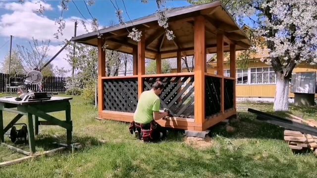 Беседка из бруса своими руками. Обрешётка смотреть онлайн