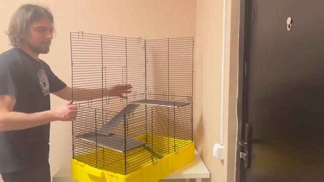 Сборка клетки для шиншиллы, крыс, грызунов 80х47х88, Roklet,  высокая, размер XXL