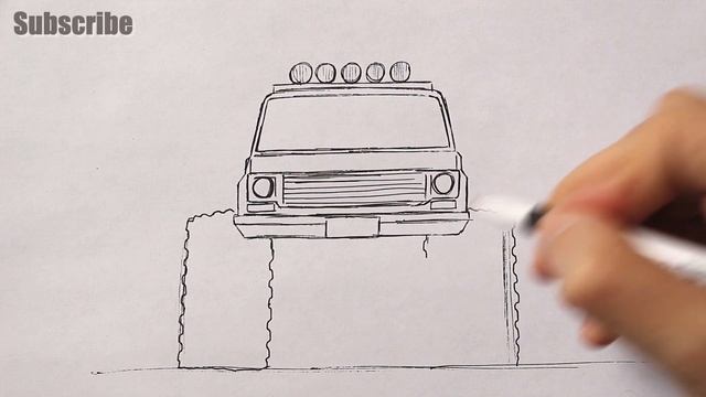 How to draw a simple Monster Truck | Easy drawing ideas смотреть онлайн