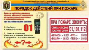 Порядок действия при пожаре