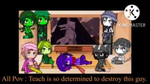Monster School react to Herobrine fights (Full Edition) | Read descrip | Gacha Boi