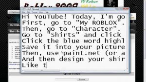 ROBLOX - How to create a shirt