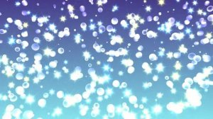 Фон яркий голубой. Красивый сверкающий футаж звездочки и шарики