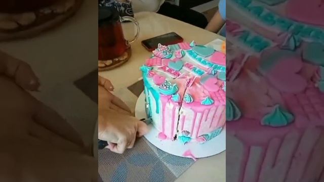 ТОРТ В РАЗРЕЗЕ. МАЛЬЧИК ИЛИ ДЕВОЧКА??? Пиньята торт. Торт определение пола. Гендерный торт.