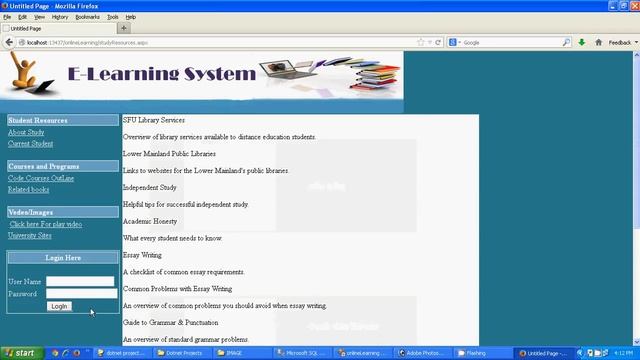 E-learning system | Asp.net, C#.net Final Year Project