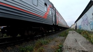 Тепловоз 2М62-0515 с пассажирским поездом Ноглики - Южно-Сахалинск