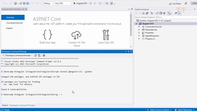 Getting started with Angular 13 on Visual Studio 2022