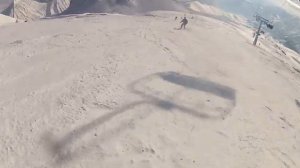 Гудаури - Очень Длинный Спуск в Гудаури по трассе Садзели - спуск на лыжах в Новый Гудаури, Грузия