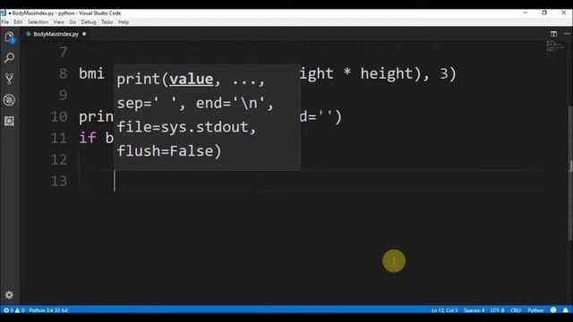 body mass index in python ?