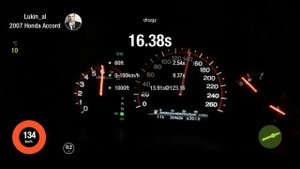 Разгон HONDA ACCORD 7 2.0 АКПП Сток 155 сил до 100 km/h 0-180 km.h