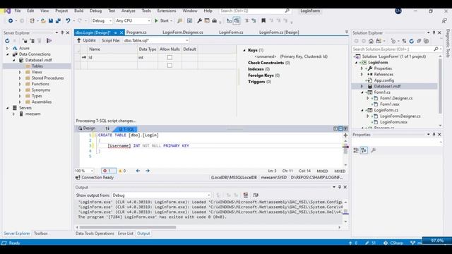 Login Form in Visual Studio 2019 using CSharp / C# - Windows Forms App (.NET Application)