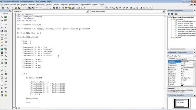 Tutorial Visual Basic 6.0 - Control MSFLEXGRID