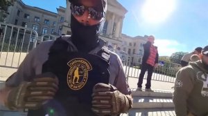 Ethan Ralph Confronts Oath Keepers at the Stairs