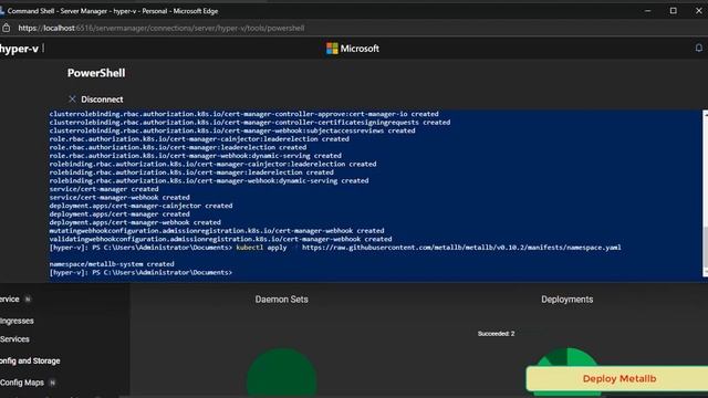 Microsoft Hyper-V Server: Deploy Kubernetes Nginx Ingress + MetalLB load-balancer