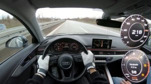 AUDI A4 B9 2.0 TDI QUATTRO TOP SPEED ON GERMAN AUTOBAHN [TEST DRIVE 4K]