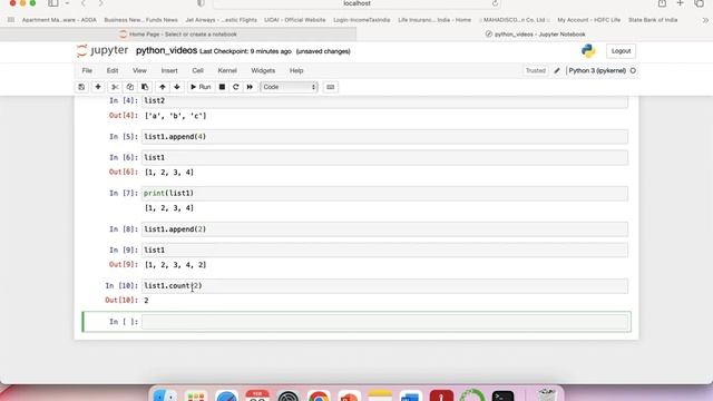 How to make use of List Methods(append,count & index)in Python? #python #python3 #pythonforbeginner