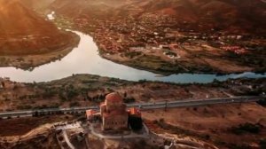 Один из самых красивейших видов   слияние Арагвы и Куры   Вид на Мцхету от Храма Джвари