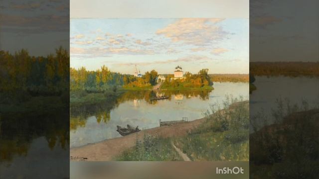 Фрагмент стихотворения Свадьба Бориса Пастернака. На фото картина И.И.Левитана Вечерний звон. смотреть онлайн