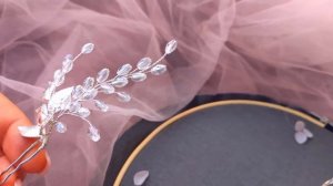 Хрустальные серьги и шпилька для волос из проволоки и бусин | своими руками |свадебные украшения DI