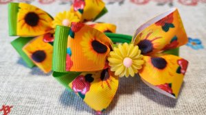 Основы создания бантиков из репсовой ленты 25мм: подсолнухи, летнее настроение. Канзаши