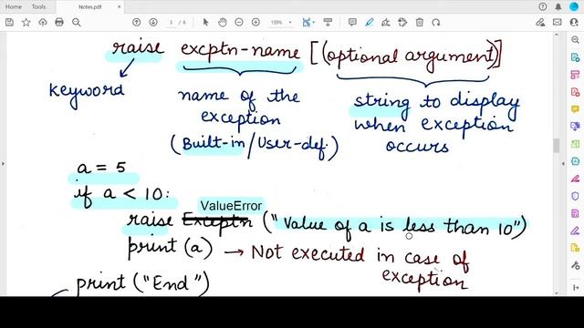 Raising Exceptions with raise keyword in Python: Class 12 Computer Science with Python | Lecture 3