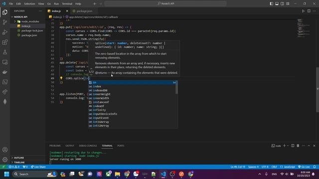 8 NodeJS Restful API Practice DELETE method