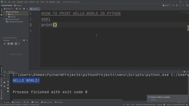 001 Python in minutes | how to print hello world