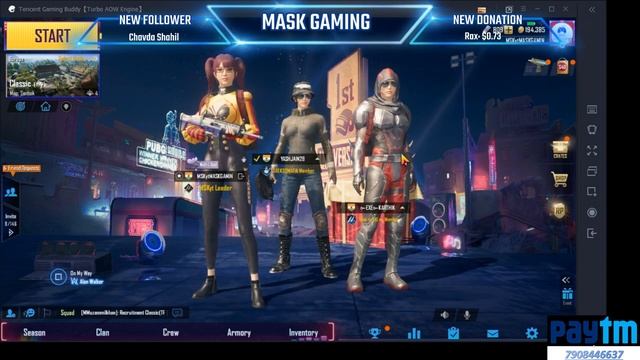 SUB GAMES |PUBG LIVE | MASK GAMING || PAYTM NOTIFICATION ON SCREEN смотреть онлайн