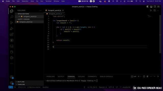 JavaScript - how to find the longest word in a string?