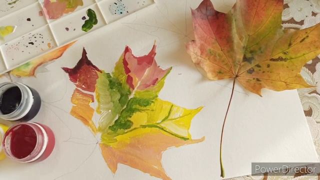 Зарисовки осеннего листа. Урок 2. Гуашь смотреть онлайн