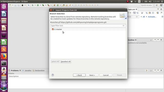 Software: Video001: Import project from Github to Eclipse Ubuntu - No Audio смотреть онлайн