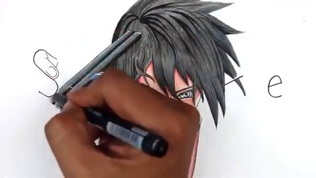 НАРИСОВАЛ САСКЕ СО СЛОВА SASUKE / РИСУНОК САСКЕ / SASUKE