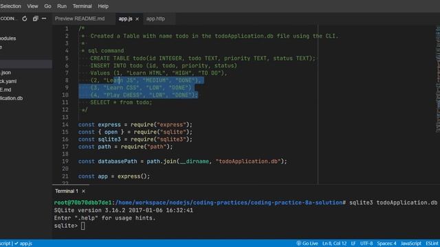 NODE JS | CODING PRACTICE- 8 | CCBP | NXTWAVE  |  TODO APPLICATION