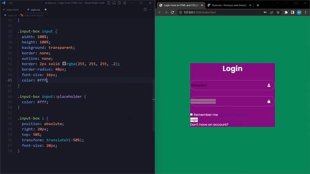 Login Form in HTML & CSS смотреть онлайн